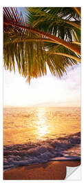 Ovitapetti Golden Waves With Palm Trees