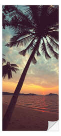 Door sticker Sunset on the Palm Beach
