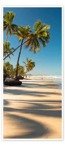 Door poster Dream beach with palm trees