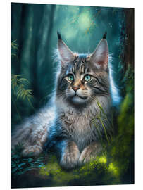 Foam board print Adorable Maine Coon cat in the forest