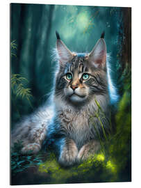 Gallery print Adorable Maine Coon cat in the forest