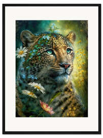 Gerahmter Kunstdruck Leopard im Dschungel
