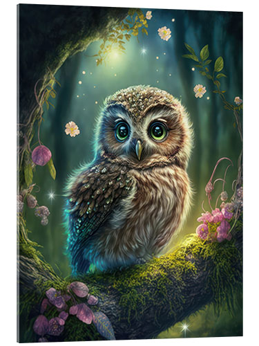 Acrylic print Cute owl on a tree