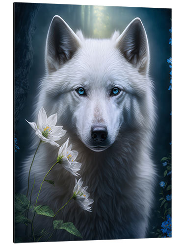 Aluminiumsbilde White mystical wolf