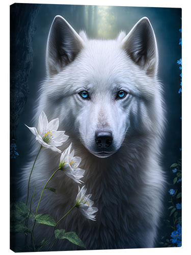 Quadro em tela White mystical wolf