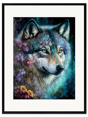 Impression artistique encadrée Fantasy Wolf