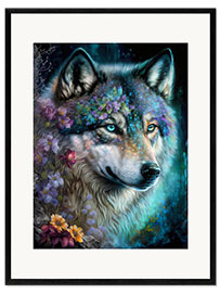 Kehystetty taidepainatus Fantasy Wolf