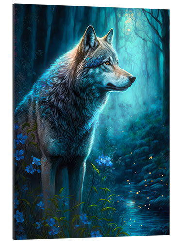 Galleriprint Wolf in the moonlight