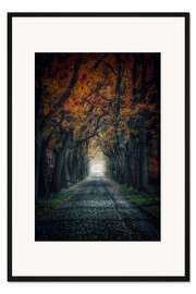 Gerahmter Kunstdruck Herbst-Allee