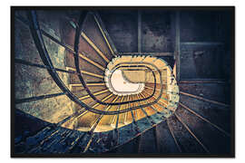 Gerahmter Kunstdruck Treppen-Spirale