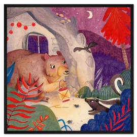 Gerahmter Kunstdruck Willkommen in der Bärenhöhle