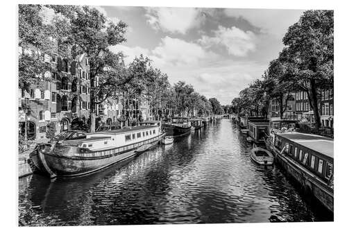 PVC-tavla Houseboats on the Brouwersgracht in Amsterdam