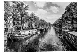 Tableau en PVC Houseboats on the Brouwersgracht in Amsterdam