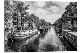 Quadro em plexi-alumínio Houseboats on the Brouwersgracht in Amsterdam