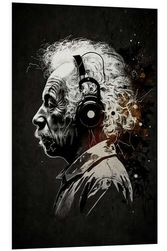 Bilde på skumplate Einstein Headphones Pop Art