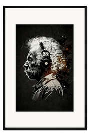 Gerahmter Kunstdruck Einstein Headphones Pop Art