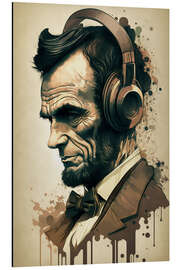 Stampa su alluminio Lincoln Headphones Pop Art