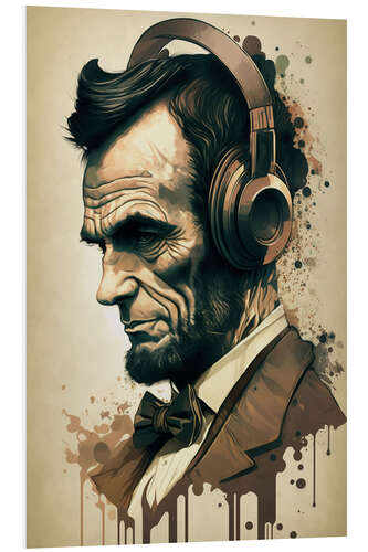 Stampa su PVC Lincoln Headphones Pop Art