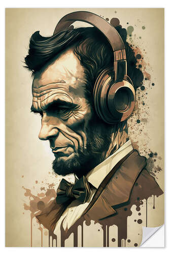 Wandsticker Lincoln Headphones Pop Art