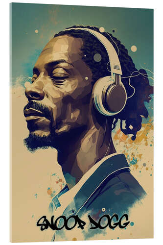 Acrylglasbild Snoop Dogg Headphones Pop Art