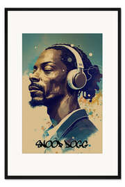 Gerahmter Kunstdruck Snoop Dogg Headphones Pop Art