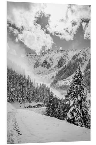 Foam board print Winter Trail in the Ahrntal Valley in South Tyrol