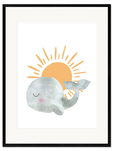 Framed art print Little Whale and Sun
