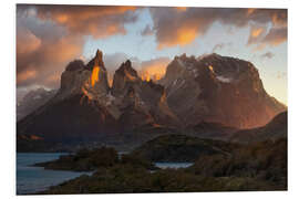 Foam board print Torres del Paine Glow