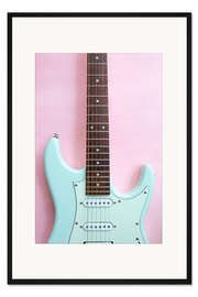 Gerahmter Kunstdruck Pastell-Gitarre