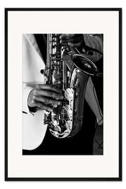 Gerahmter Kunstdruck Saxophon