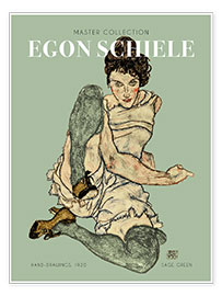 Poster  Hand Drawings - Sage Green, 1920 - Egon Schiele