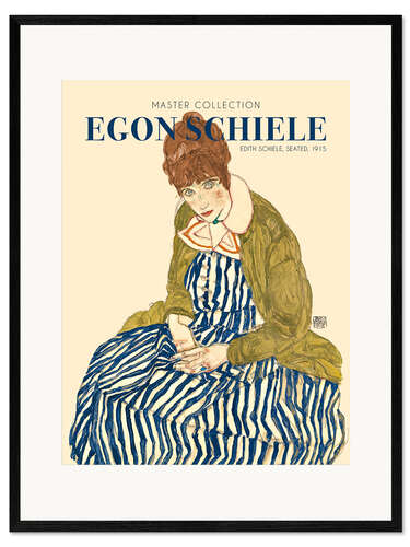 Stampa artistica con cornice Edith Schiele, seated, 1915