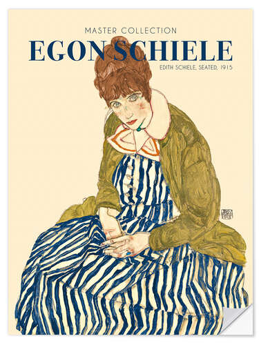 Vinilo para la pared Edith Schiele, seated, 1915