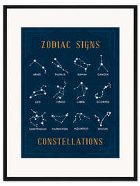 Gerahmter Kunstdruck Sternzeichen (englisch)
