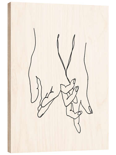 Hout print Hand in Hand