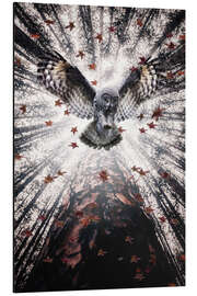 Magnettafel Majestätische Eule im Herbstwald