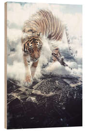 Puutaulu Giant Tiger Playing With an Airplane - Gen Z