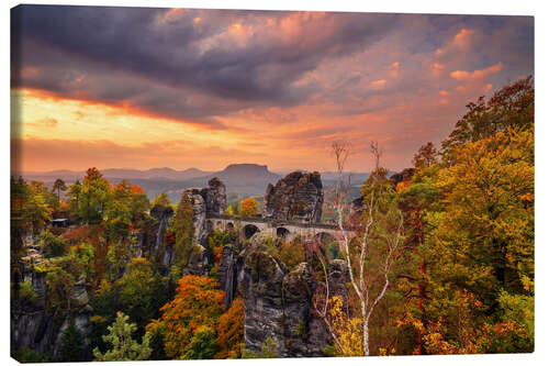 Canvas print Bastei, Saxon Switzerland