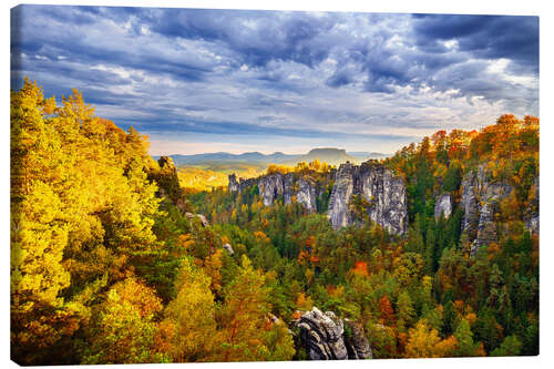 Leinwandbild Herbststimmung Sächsische Schweiz