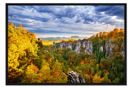 Gerahmter Kunstdruck Herbststimmung Sächsische Schweiz