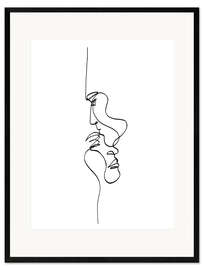 Framed art print Line Art Love