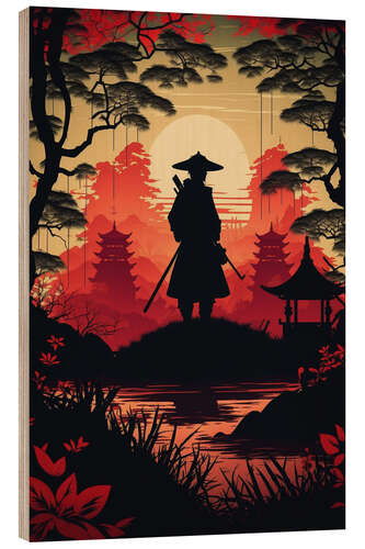 Holzbild Japanese Samurai I