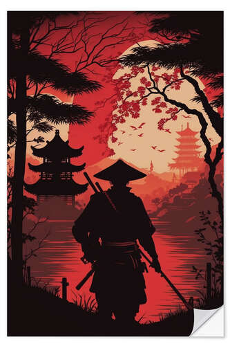 Selvklebende plakat Japanese Samurai II