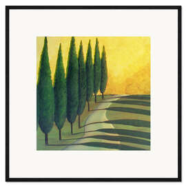 Kehystetty taidepainatus Cypress Trees of Tuscany