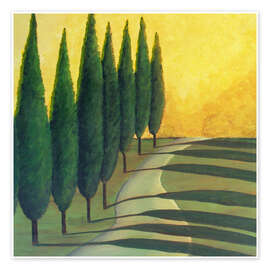 Wall print  Cypress Trees of Tuscany - Herb Dickinson