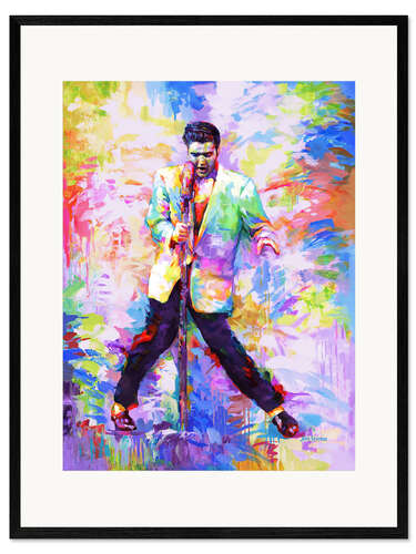 Impressão artística com moldura Elvis Presley Pop Art