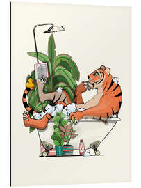 Magnettafel Tiger in der Badewanne