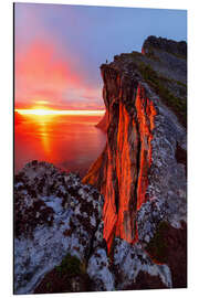 Aluminium print Sunset at the Fjord