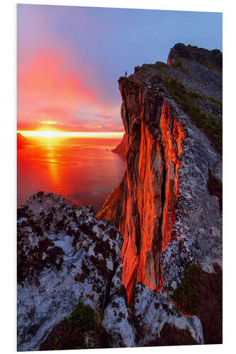 Foam board print Sunset at the Fjord