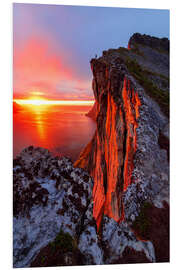 Foam board print Sunset at the Fjord